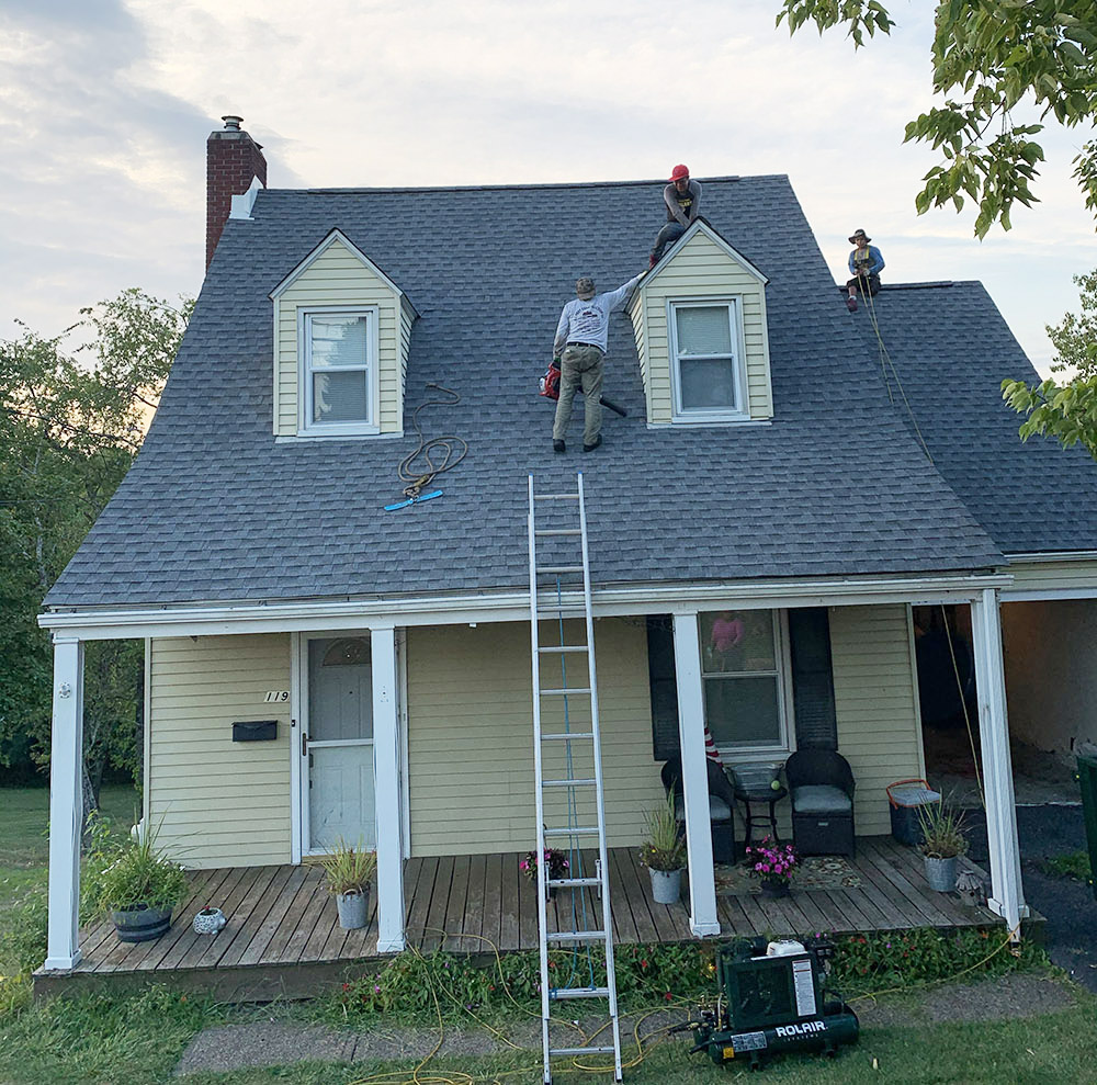 Choosing a shingle color for your roof.